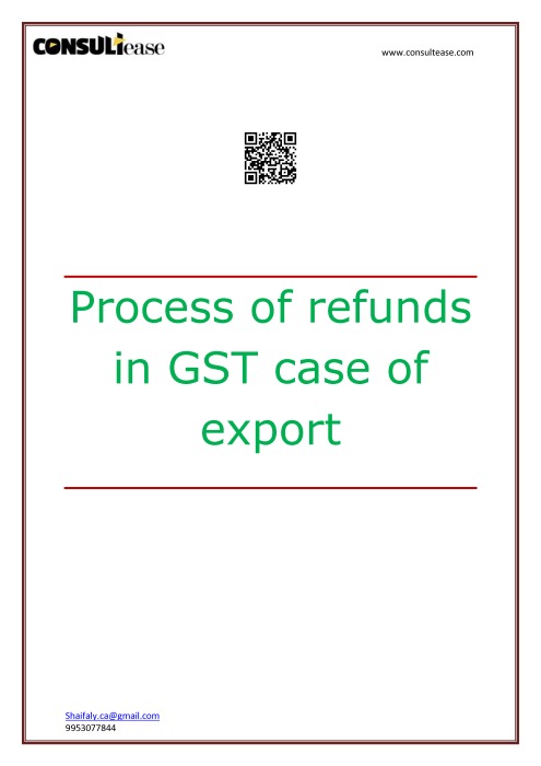 thumbnail of Refunds in case of exports in GST
